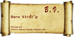 Bere Virág névjegykártya